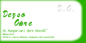 dezso opre business card